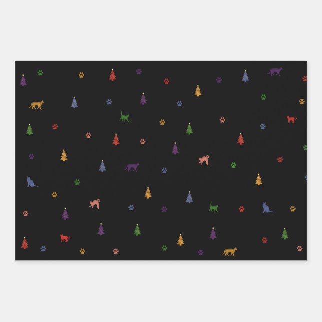 Papier cadeau Vellen Se, cat, Christmas (Devant)