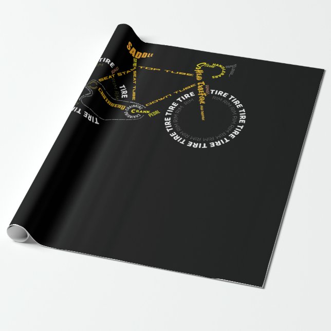 Papier Cadeau Vélo    AnatomyCute Cycling Est Un Cadeau De Vie (Déroulé)