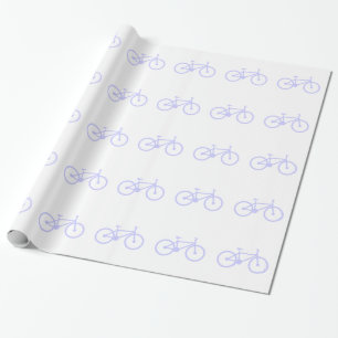 Papier Cadeau Vélo bleu lavande