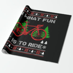 Papier Cadeau Vélo Oh What Fun Bike Vilain Sweet de Noël