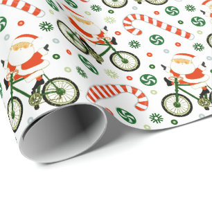 Papier Cadeau Vélo Vacances Papier d'enveloppement de Noël