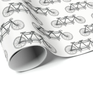 Papier Cadeau Vélo vintage Conçu Pour Deux / Vélo Tandem