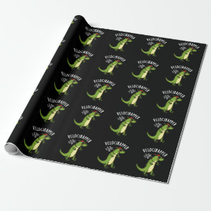 Papier Cadeau Veloci rapper Dinosaure Drôle Pun Dark BG