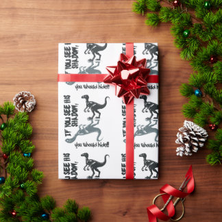 Papier Cadeau Velociraptor, dinosaures, T-Rex