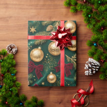 Velours Vert Émeraude Noël Luxe, Ornement Doré