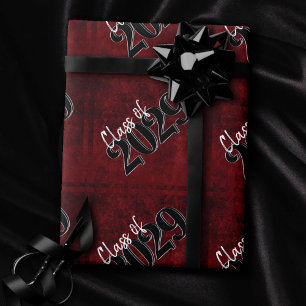 Papier Cadeau Velvet Grad   Ruby Red Crimson Grunge Graduation