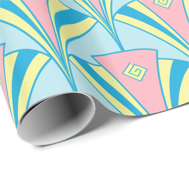 Papier Cadeau Ventilateur Art déco Cadeaux Miami (Coin rond)