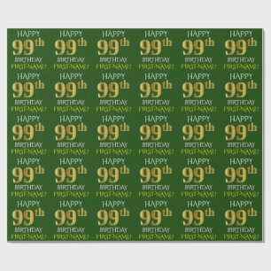 Papier Cadeau Verdissez, or le "JOYEUX quatre-vingt-dix-neuvièm