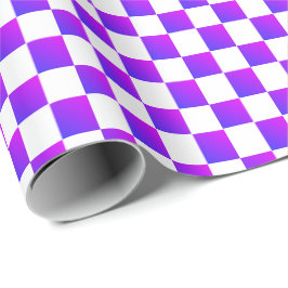 Papier Cadeau Vérification violet et blanc