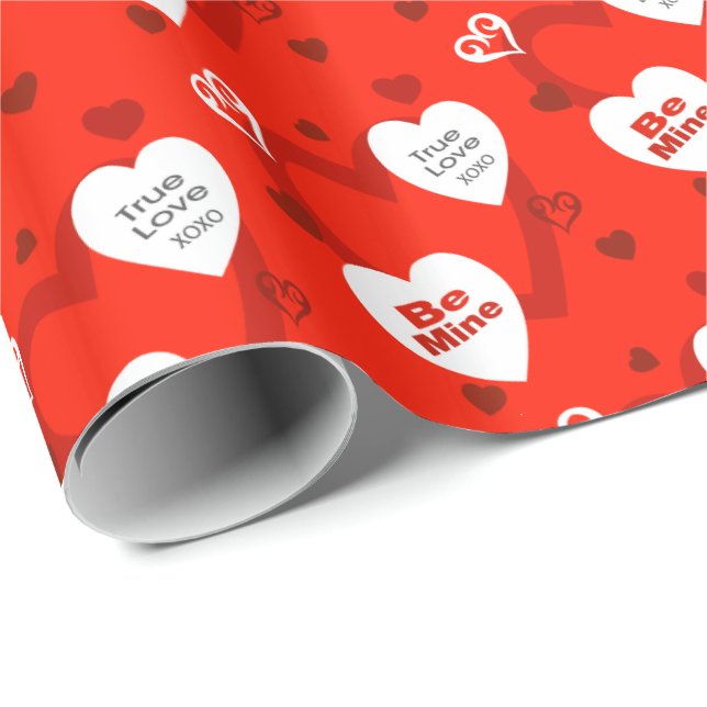 Papier Cadeau Véritable Amour Valentine's Day Papier enveloppant (Coin rond)