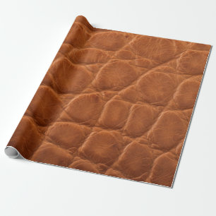Papier Cadeau Véritable texture en cuir d'alligator brun brun br