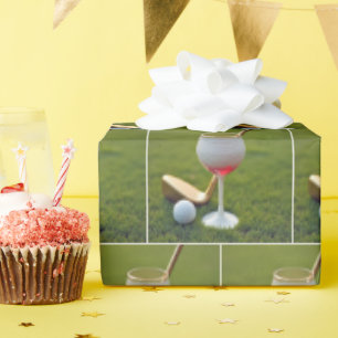 Papier Cadeau Verre À Vin De Boule De Golf Avec Putter