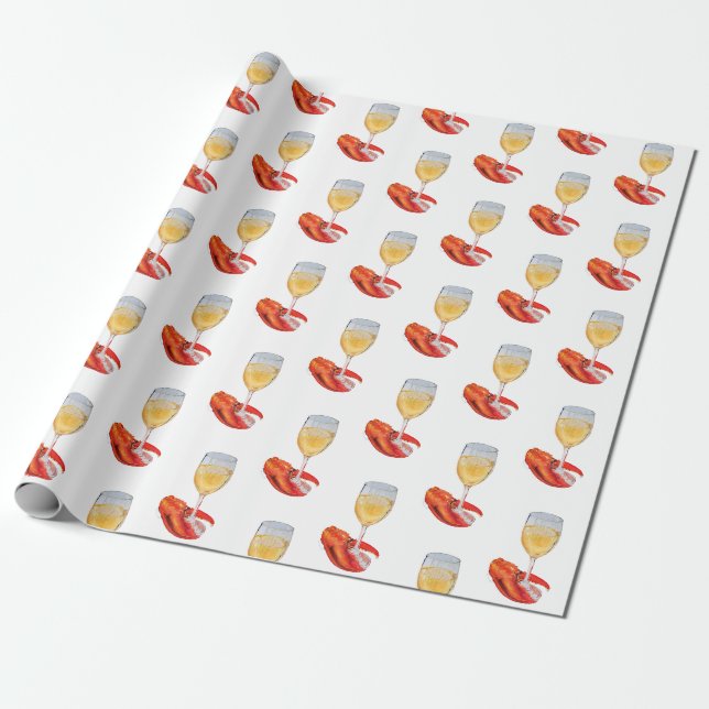 Papier Cadeau Verre à vin et papier d'enveloppement de la cuillè (Déroulé)