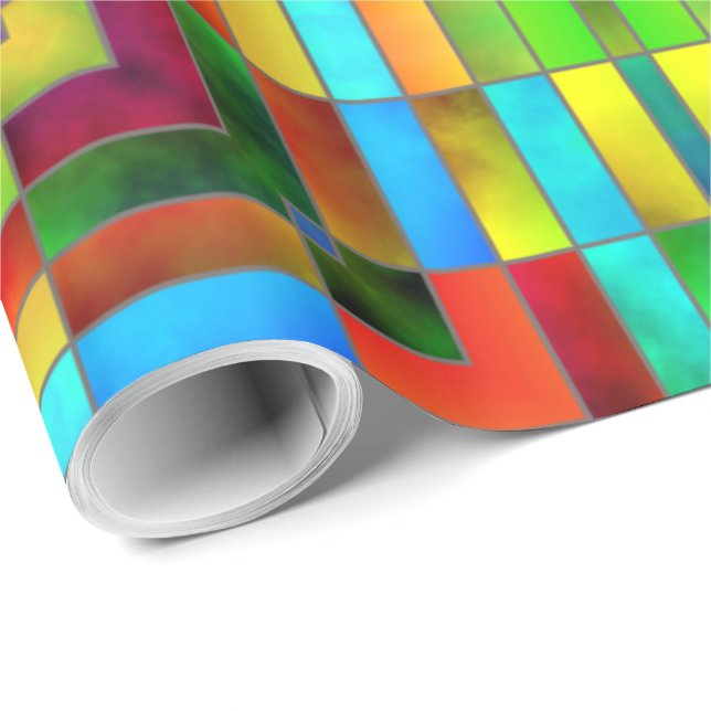Papier Cadeau Verre collé Art 3 Papier à envelopper (Coin rond)