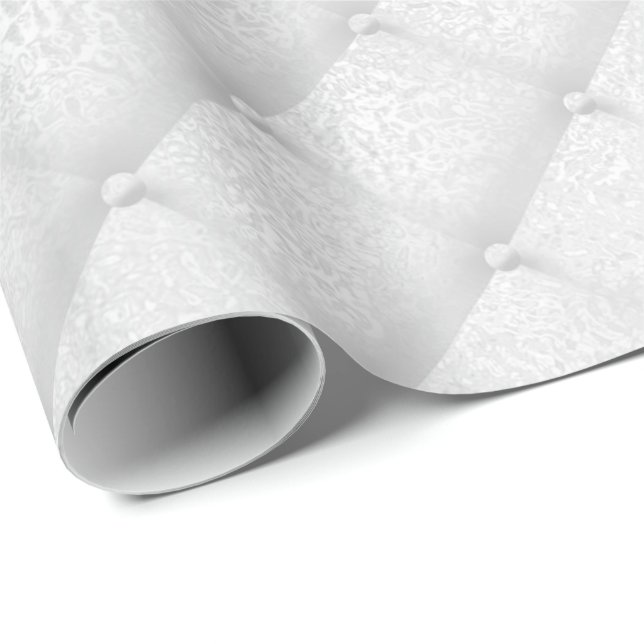 Papier Cadeau Verre de luxe en argent gris pâle blanc (Coin rond)