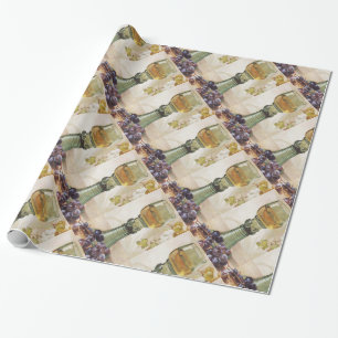 PAPIER CADEAU VERRE DE VIN BLANC, VIGNOBLE VIGNOBLE VIGNOBLE VIG