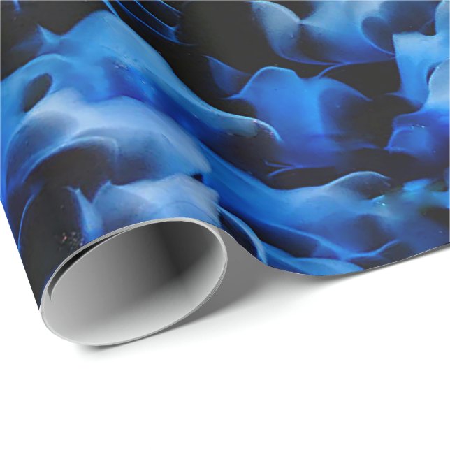 Papier Cadeau Verre noir et bleu Abstrait (Coin rond)