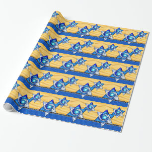 Papier Cadeau Verre souillé Magen David d'art déco