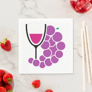 Papier Cadeau Verre Vin Et Raisins