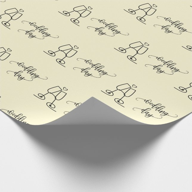 Papier Cadeau Verres à Champagne Cadeau de Mariage Élégant Sans  (Coin)
