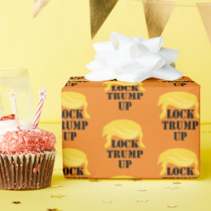 Papier Cadeau Verrouiller le Motif Trump vers le haut