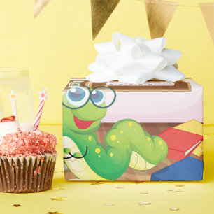 Papier Cadeau Vers de livre dans le papier d'emballage de classe