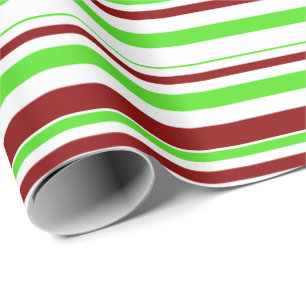 Papier Cadeau Vert, blanc, rouge Motif de style Noël