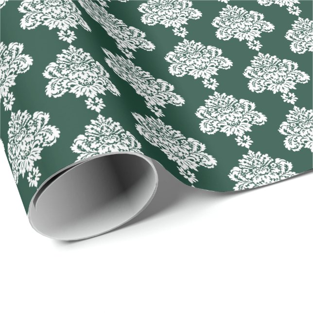 Papier Cadeau Vert chasseur | Papier blanc à enveloppement de Da (Coin rond)