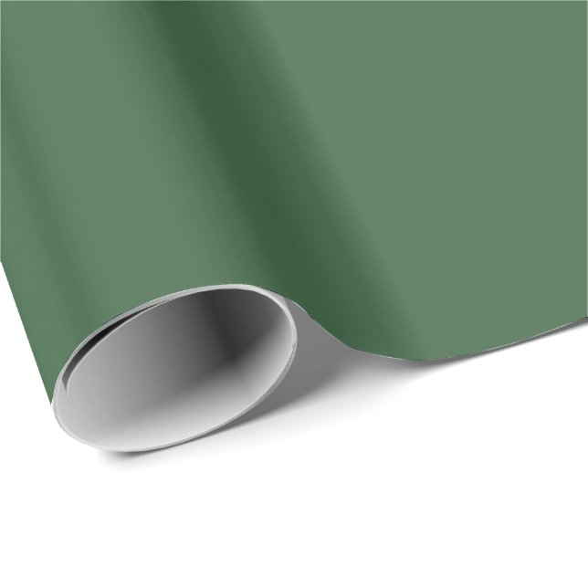 Papier Cadeau Vert Chasseur Uni (Coin rond)