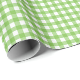 Papier Cadeau Vert citron| Papier blanc à enveloppement En vichy