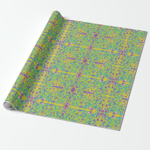 Papier Cadeau vert clair abstrait art indien miroir de look rép