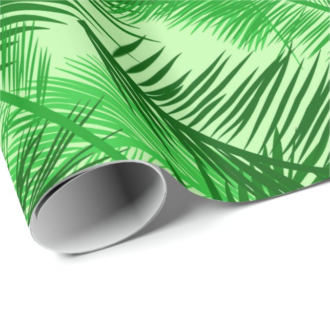 Papier Cadeau Vert de chaux en feuille de palmier d'impression, (Coin rond)