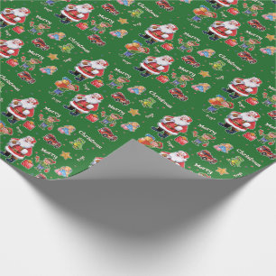 Papier Cadeau Vert de papier d'emballage des jouets et des elfes