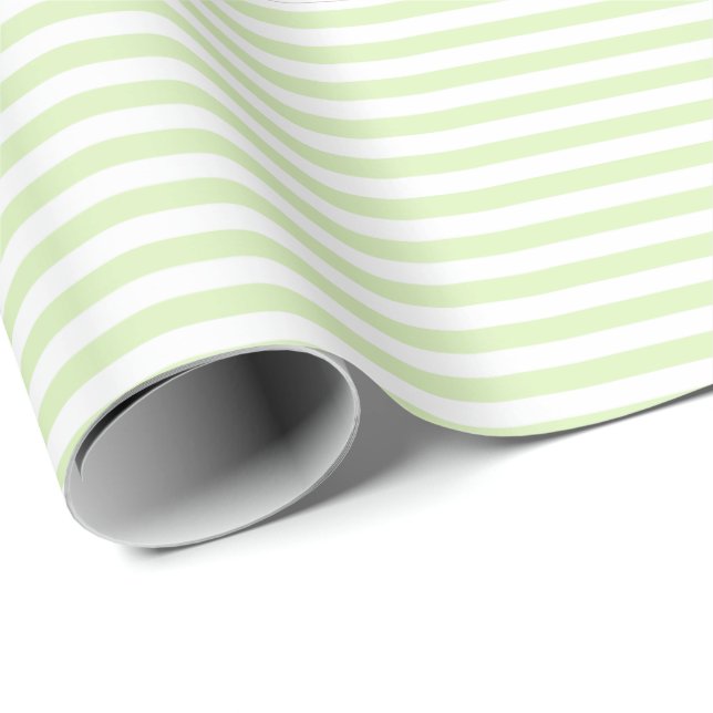 Papier Cadeau Vert doux | Papier à enveloppement blanc (Coin rond)