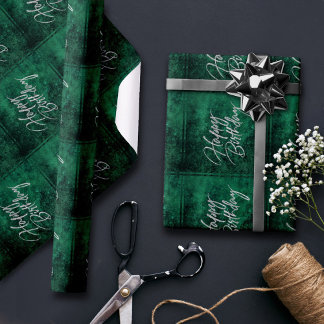 Papier Cadeau Vert émeraude | Tonalité Jade Velvet Grunge Bijou