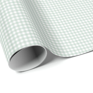 Papier Cadeau Vert en vichy simple mignon petits chèques plissés
