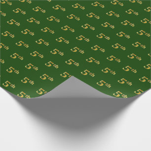 Papier Cadeau Vert, événement d'or de Faux 5ème (cinquième)