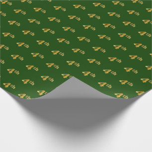 Papier Cadeau Vert, Faux Or 4ème (Quatrième) Evénement