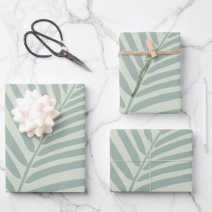 Papier Cadeau Vert feuille de palme tropicale
