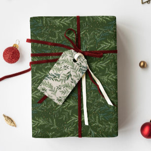 Papier Cadeau Vert foncé Classic Pine Wreath Noël