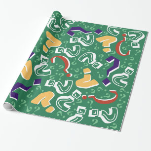 Papier Cadeau Vert fou d'énigme de mystère de points