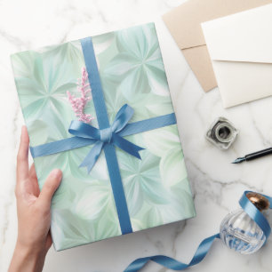 Papier Cadeau Vert Menthe Douce Brise Fraîche Motif Abstrait
