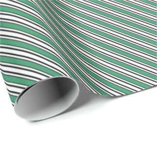 Papier Cadeau Vert noir blanc rayures Masculine esthétique