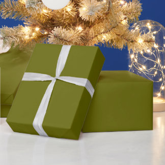 Papier Cadeau Vert olive moderne uni