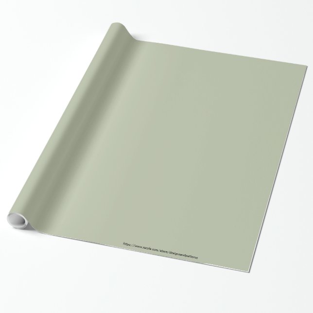 Papier Cadeau Vert pâle pâle Élégant Neutre Couleur solide (Déroulé)