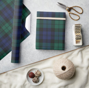 Papier Cadeau Vert Plaid À damiers classique rustique Tartan