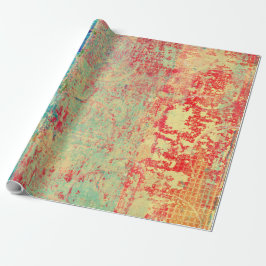 Papier Cadeau Vert rouge de turquoise de peinture de texture