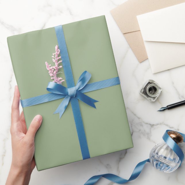 Papier Cadeau Vert Sage moderne Couleur uni (Cadeaux)