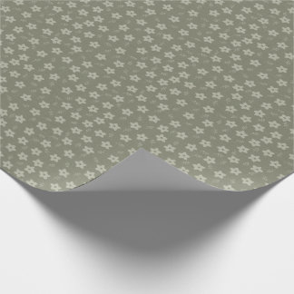 Papier Cadeau Vert sauge Crème Jonquille Floral Cottagecore