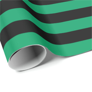 Papier Cadeau Vert trèfle et rayure noire